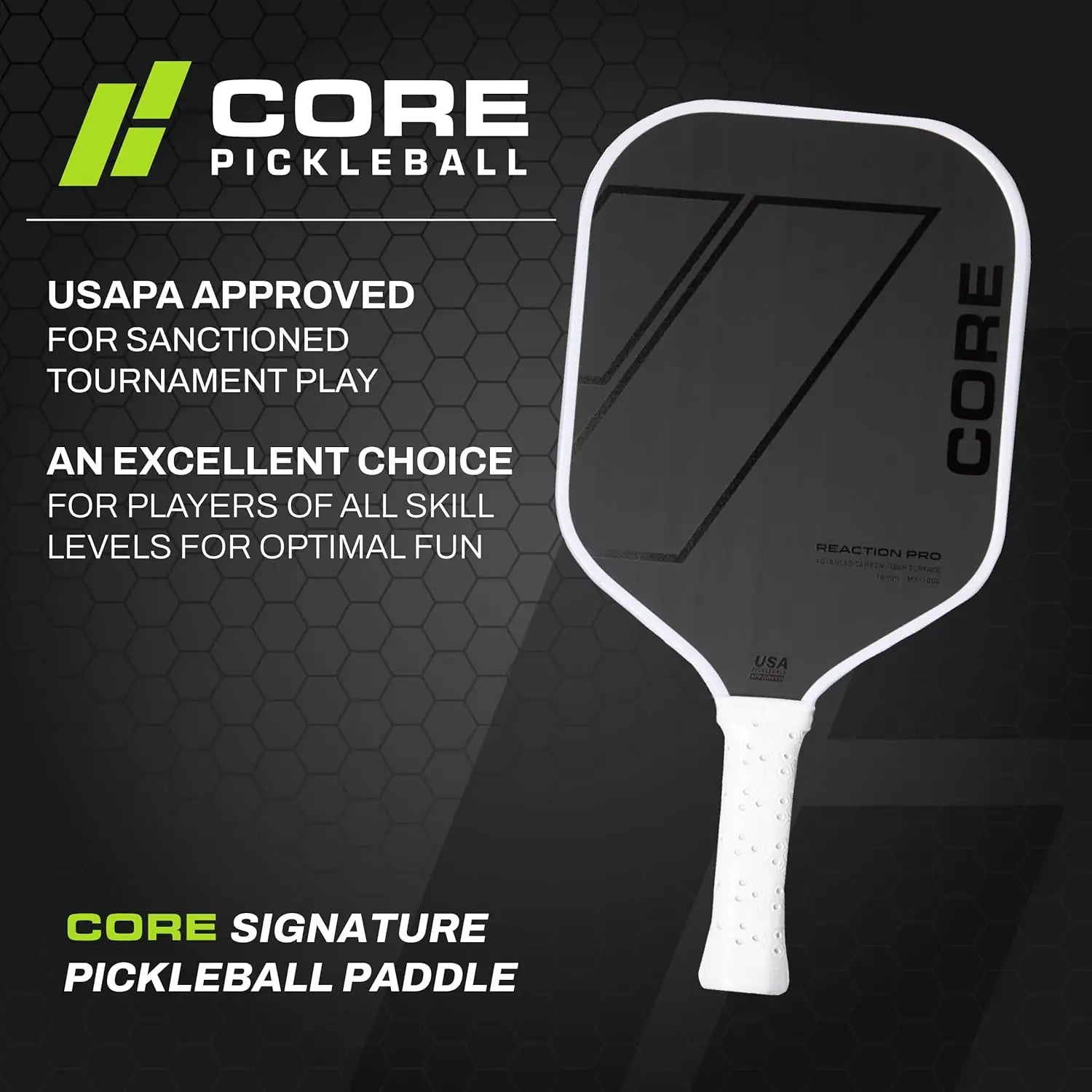 Cushioned Grip & Superior Spin Carbon Fiber Paddle
